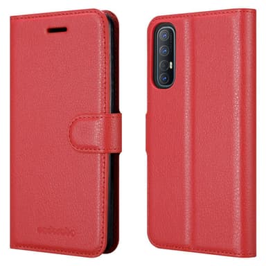Oppo FIND X2 NEO Plånboksfodral Skal (Röd)