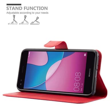Huawei Enjoy 7 Plånboksfodral Skal (Röd)
