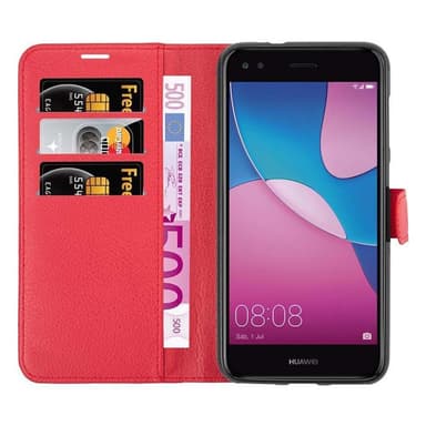 Huawei Enjoy 7 Plånboksfodral Skal (Röd)