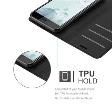HTC U PLAY Plånboksfodral Skal (Svart)