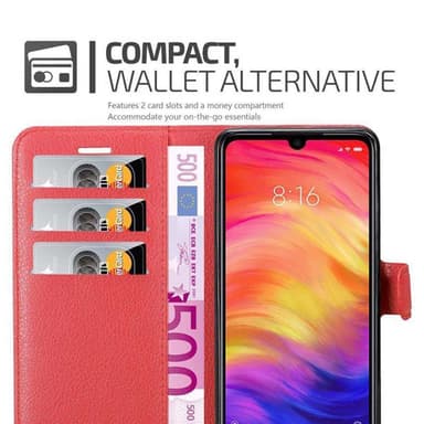 Xiaomi RedMi NOTE 7 Plånboksfodral Skal (Röd)