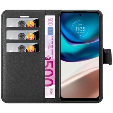 Motorola MOTO G42 Plånboksfodral Skal (Svart)