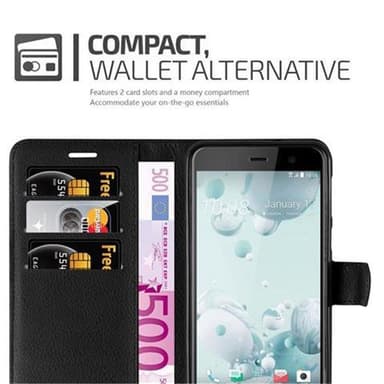 HTC U PLAY Plånboksfodral Skal (Svart)
