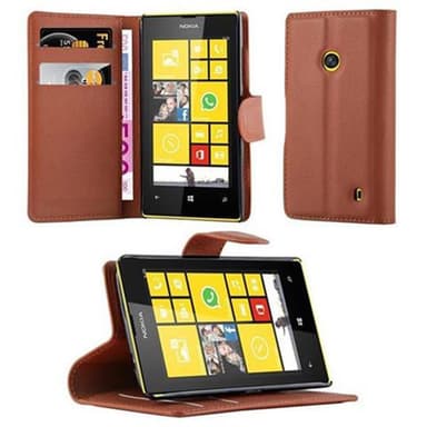 Nokia Lumia 520 / 521 Plånboksfodral Skal (Brun)