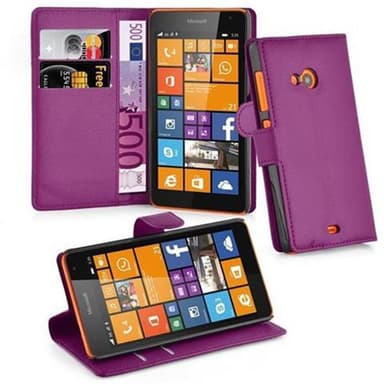 Nokia Lumia 535 Plånboksfodral Skal (Lila)