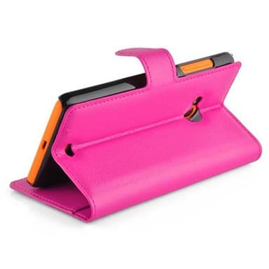 Nokia Lumia 535 Plånboksfodral Skal (Rosa)