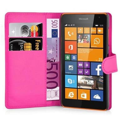 Nokia Lumia 535 Plånboksfodral Skal (Rosa)