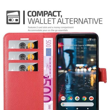 Google PIXEL 2 XL Plånboksfodral Skal (Röd)