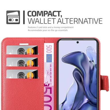 Xiaomi 11T / 11T PRO Plånboksfodral Skal (Röd)