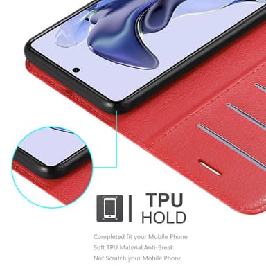 Xiaomi 11T / 11T PRO Plånboksfodral Skal (Röd)