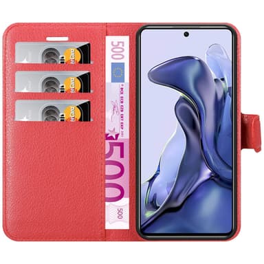 Xiaomi 11T / 11T PRO Plånboksfodral Skal (Röd)