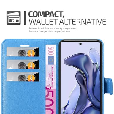 Xiaomi 11T / 11T PRO Plånboksfodral Skal (Blå)