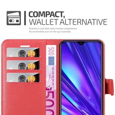 Realme 5 / 5i / 6i / C3 Plånboksfodral Skal (Röd)
