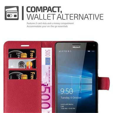 Nokia Lumia 950 XL Plånboksfodral Skal (Röd)