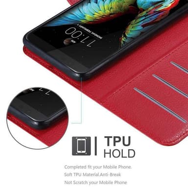 LG K10 2016 Plånboksfodral Skal (Röd)