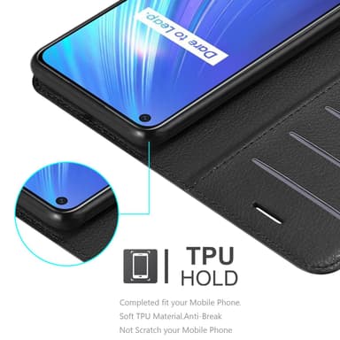 Realme 6 4G / 6s Plånboksfodral Skal (Svart)