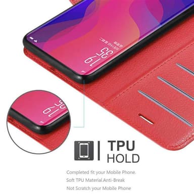 Oppo FIND X Plånboksfodral Skal (Röd)
