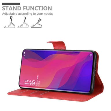 Oppo FIND X Plånboksfodral Skal (Röd)