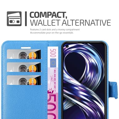 Realme 8i / Narzo 50 4G Plånboksfodral Skal (Blå)