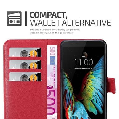 LG K10 2016 Plånboksfodral Skal (Röd)