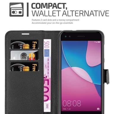 Huawei Enjoy 7 Plånboksfodral Skal (Svart)