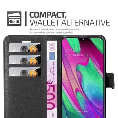 Samsung Galaxy A40 Plånboksfodral Skal (Svart)