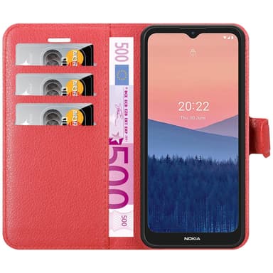 Nokia C21 Plånboksfodral Skal (Röd)