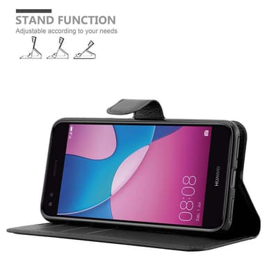Huawei Enjoy 7 Plånboksfodral Skal (Svart)