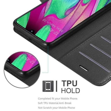 Samsung Galaxy A40 Plånboksfodral Skal (Svart)