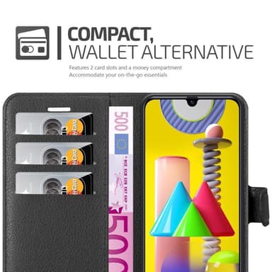Samsung Galaxy M31 Plånboksfodral Skal (Svart)