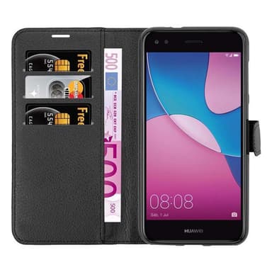 Huawei Enjoy 7 Plånboksfodral Skal (Svart)