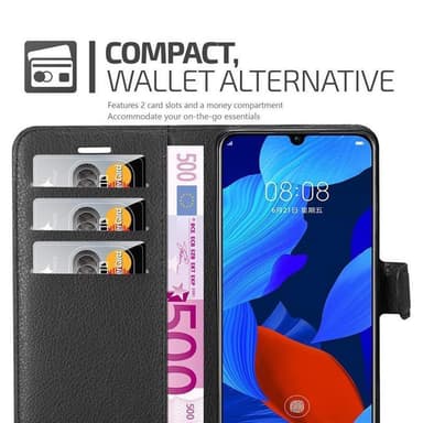 Huawei NOVA 5 / 5 PRO Plånboksfodral Skal (Svart)