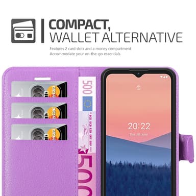 Nokia C21 Plånboksfodral Skal (Lila)