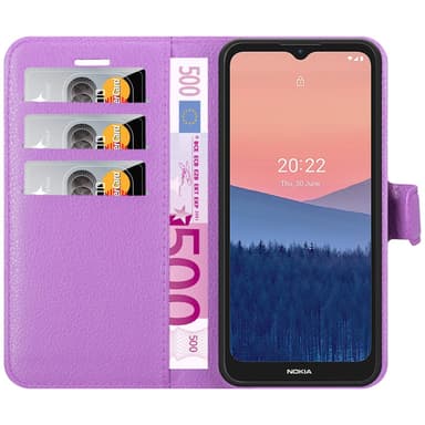 Nokia C21 Plånboksfodral Skal (Lila)