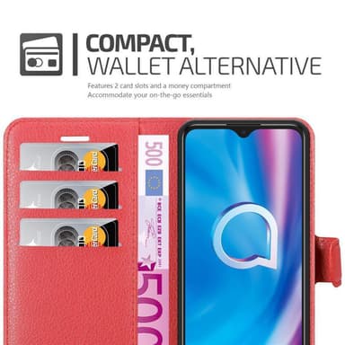 Alcatel 1S 2020 Plånboksfodral Skal (Röd)
