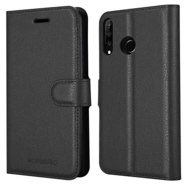 Huawei P30 LITE Plånboksfodral Skal (Svart)