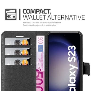 Samsung Galaxy S23 Plånboksfodral Skal (Svart)