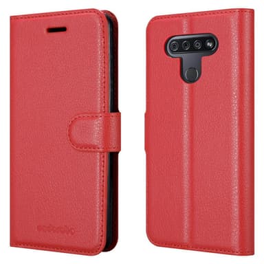 LG KQ51 Plånboksfodral Skal (Röd)
