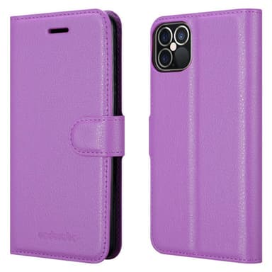 iPhone 12 / 12 PRO Plånboksfodral Skal (Lila)