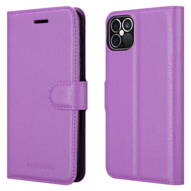 iPhone 12 / 12 PRO Plånboksfodral Skal (Lila)