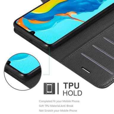 Huawei P30 LITE Plånboksfodral Skal (Svart)