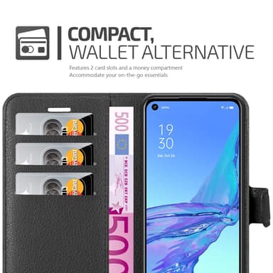 Oppo A53 Plånboksfodral Skal (Svart)