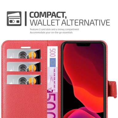 iPhone 12 / 12 PRO Plånboksfodral Skal (Röd)