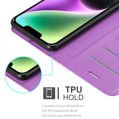 iPhone 14 Plånboksfodral Skal (Lila)