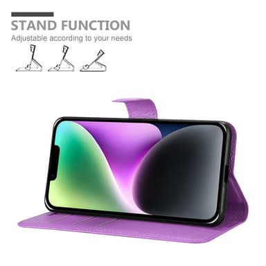 iPhone 14 Plånboksfodral Skal (Lila)