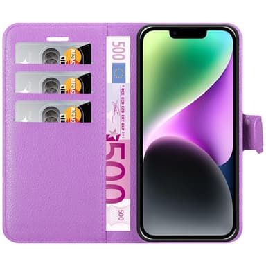 iPhone 14 Plånboksfodral Skal (Lila)