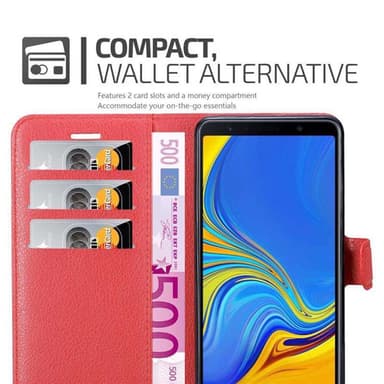 Samsung Galaxy A7 2018 Plånboksfodral Skal (Röd)
