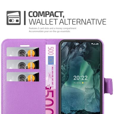 Nokia G11 / G21 Plånboksfodral Skal (Lila)