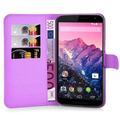 Motorola Google NEXUS 6 Plånboksfodral Skal (Lila)