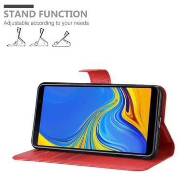 Samsung Galaxy A7 2018 Plånboksfodral Skal (Röd)